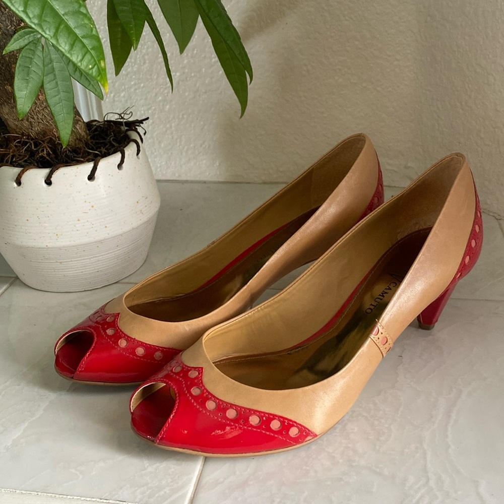 Vince Camuto leather peep toe heels